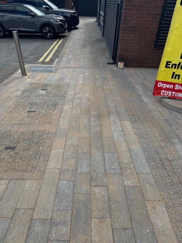 Freshly cleaned commercial walkway at Orpen Shopping Centre