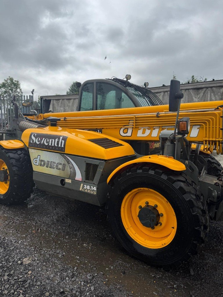 Clean yellow telehandler bodywork after washing