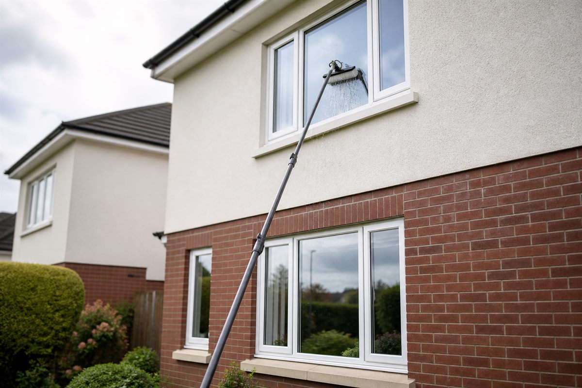 Water-fed pole window cleaning